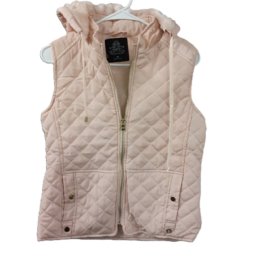 Louise Paris Girls Hooded Vest Size MEDIUM, Faux Fur, Snap Pockets, Zip Closures